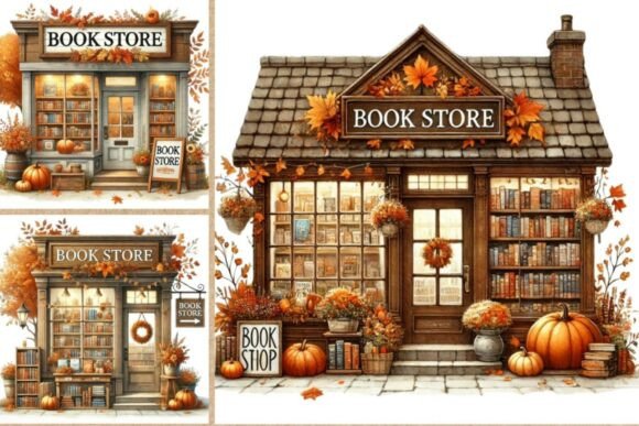 Download Autumn Book Shop Clipart Bundle - Clipart Collection