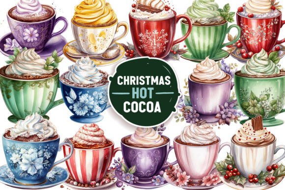 Download Christmas Hot Cocoa Watercolor Clipart - Clipart Collection