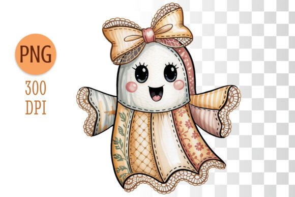 Download Patchwork Ghost Autumn Clipart PNG - Clipart Collection
