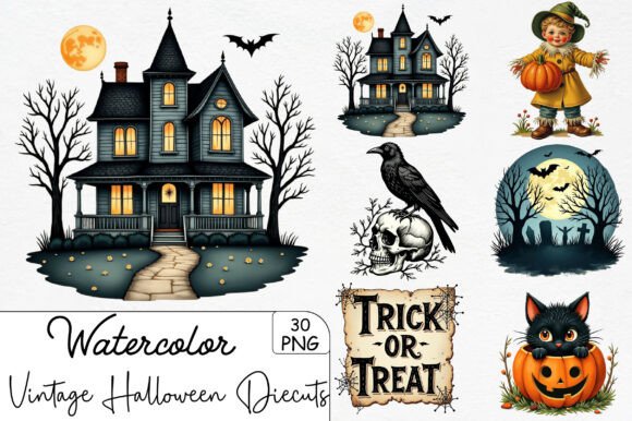 Download Vintage Halloween Diecuts Clipart - Clipart Collection