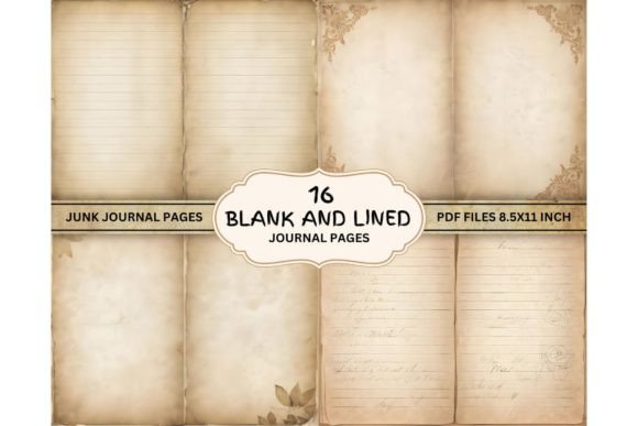 Download Lined &amp; Blank Junk Journal Kit PDF - Pdf Collection
