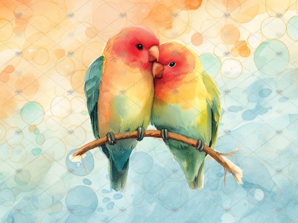 Download Watercolour Love Birds Sublimation PNG - Premium Resources