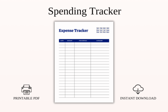 Download Spending Tracker Printable PDF Template - Pdf Collection