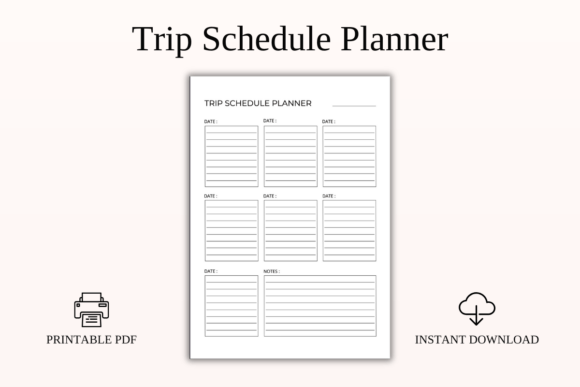 Download Trip Schedule Planner Printable PDF - Pdf Collection