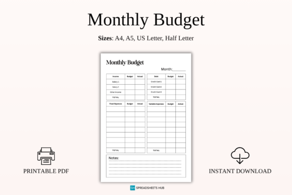 Download Fixed &amp; Variable Monthly Budget PDF - Pdf Collection