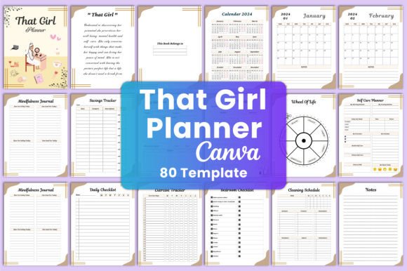 Download That Girl Planner Canva Interior - Premium Resources