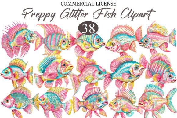 Download Preppy Glitter Fish PNG Clipart - Clipart Collection