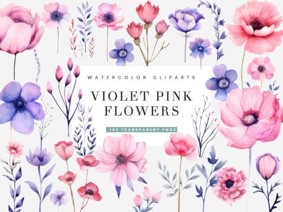 Download Violet Pink Purple Flowers Clipart - Clipart Collection