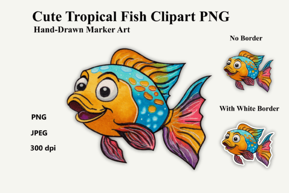 Download Cute Cartoon Tropical Fish Clipart PNG - Clipart Collection