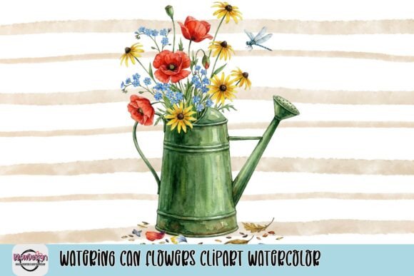 Download Watering Can Flowers Clipart Watercolor - Clipart Collection