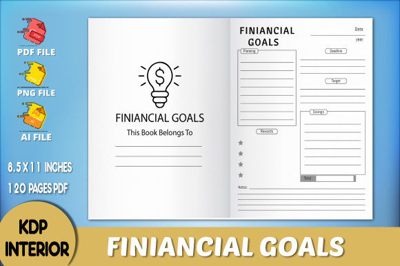 Download Financial Goal Planner KDP Interior - Goal planner Collection