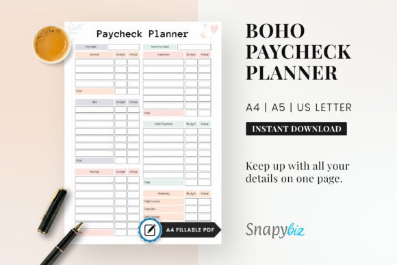 Download Paycheck Budget Printable Planner PDF - Pdf Collection