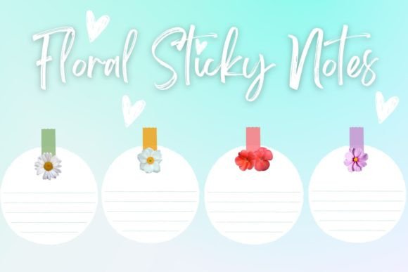Download Floral Sticky Notes PNG Clipart Set - Clipart Collection