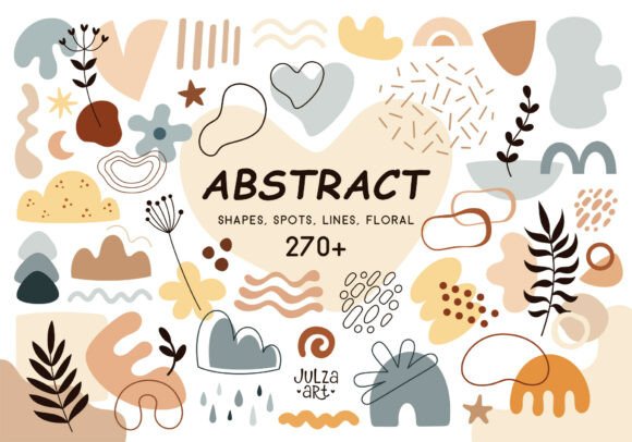 Download Boho Abstract Shapes Clipart Bundle - Clipart Collection