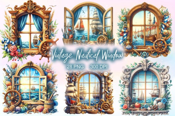 Download Vintage Nautical Window Sublimation - Premium Bundle