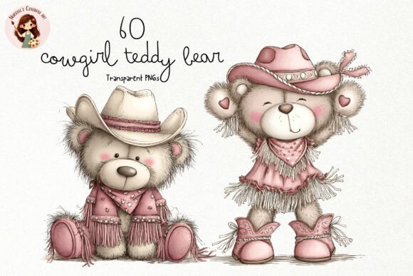 Download Cute Cowgirl Teddy Bear PNG Clipart - Clipart Collection