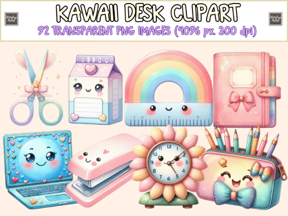 Download Kawaii Desk Clipart - Clipart Collection