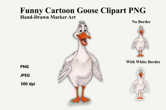 Download Funny Cartoon Goose Clipart PNG Marker - Clipart Collection