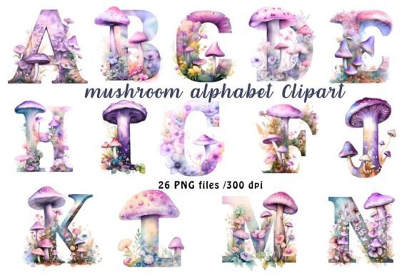 Download Watercolor Letters Mushroom Clipart - Clipart Collection
