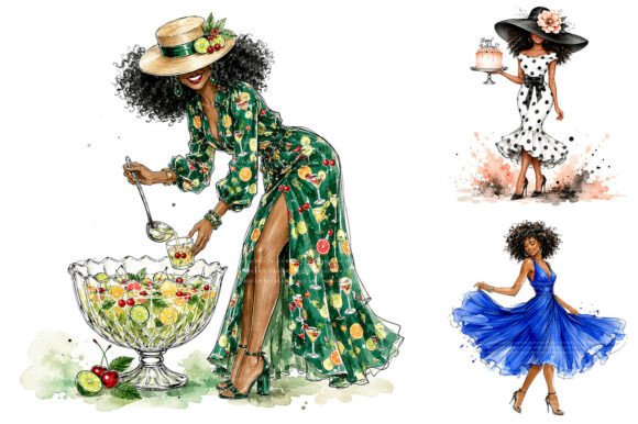 Download Glam Birthday Women Clipart Bundle - Clipart Collection