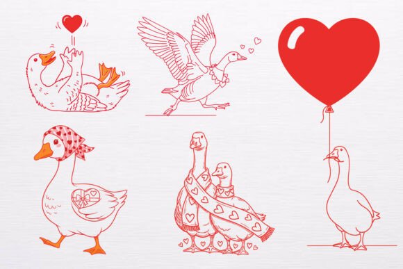 Download Valentine Goose Clipart SVG PNG Bundle - Clipart Collection