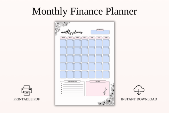 Download Monthly Finance Planner Printable PDF - Pdf Collection